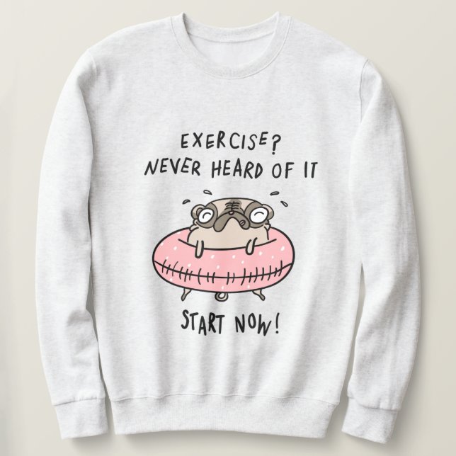 Sudadera Ejercicio Pug (Anverso del diseño)