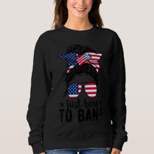 Sudadera El 4 de julio, desordenado muchacho, estoy aquí