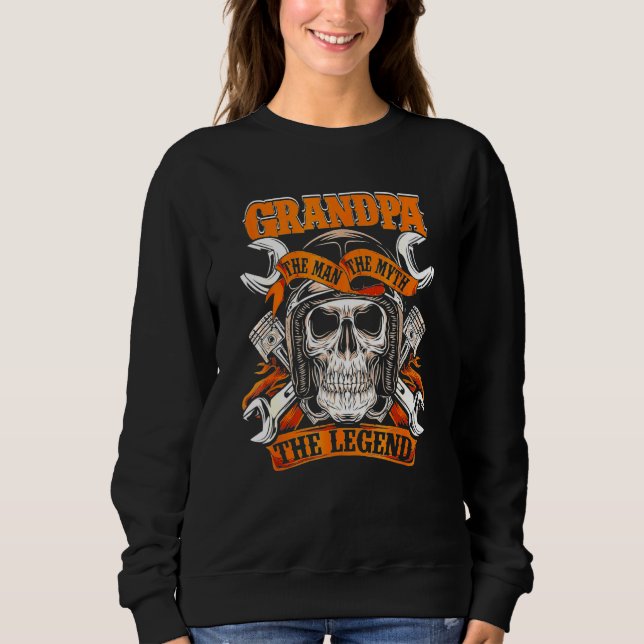 Sudadera El Abuelo Biker El Hombre El Mito La Autopista De  (Anverso)