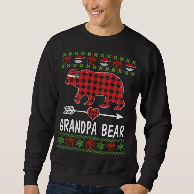 Sudadera El Abuelo Lleva Pajamas Familiares De Santa Roja P (Anverso)