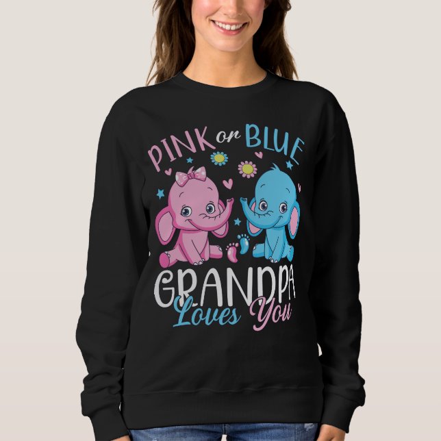 Sudadera El Abuelo Rosa O Azul Te Ama El Elefante Bebé WM (Anverso)