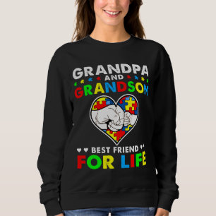 Sudadera El Abuelo Y El Abuelo Mejor Amigo Del Autismo De V