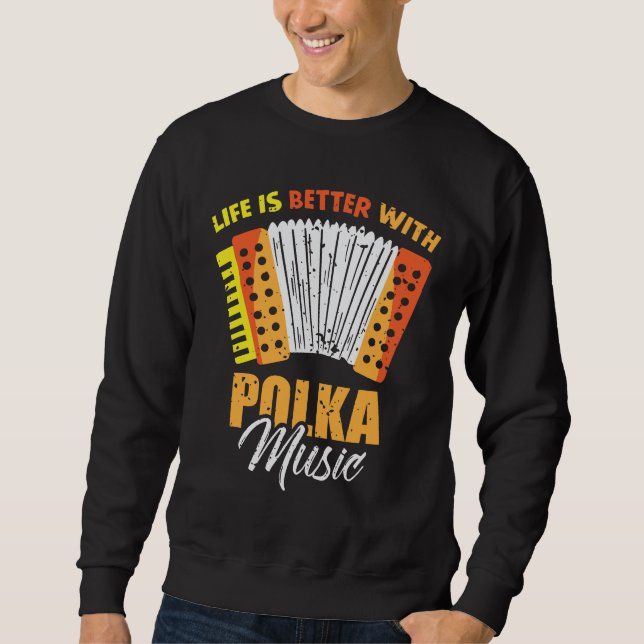 Sudadera El acordeón de música polaca bailando (Anverso)