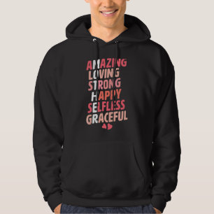 Sudadera El acrónimo de madre es asombroso amar a los fuert