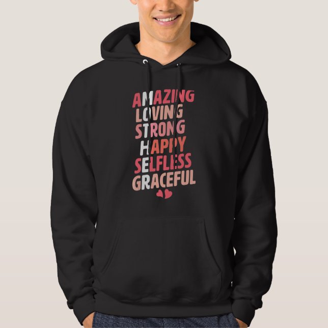 Sudadera El acrónimo de madre es asombroso amar a los fuert (Anverso)