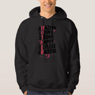 Sudadera El acrónimo de madre es asombroso amar a los fuert