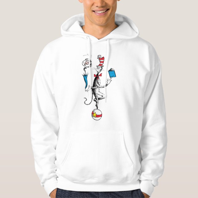 Sudadera El acto de equilibrio del gato en el sombrero (Anverso)