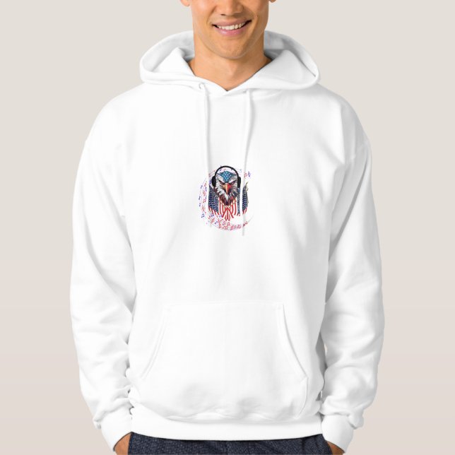 Sudadera El águila norteamericana disfrutando de la música (Anverso)