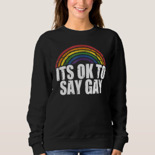 Sudadera El aliado del orgullo gay trans está bien decir "V