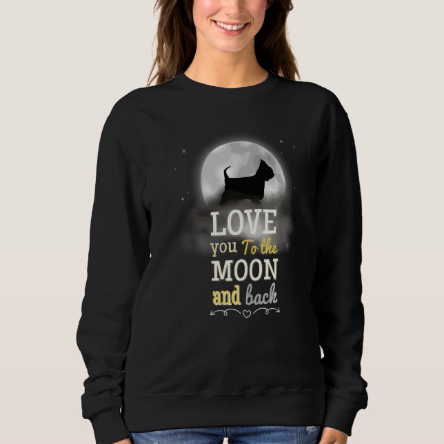 Sudadera El Amo Del Perro Terrier De Yorkshire A La Luna (Anverso)