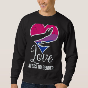 Sudadera El amor al corazón bisexual no necesita nada de gé