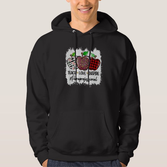 Sudadera El Amor De Enseñar Inspira A Paraprofesional De Vu (Anverso)