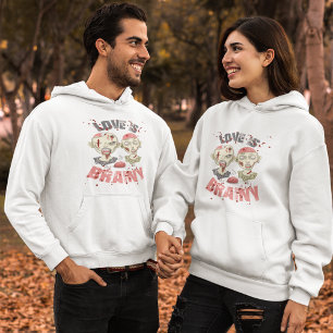 Sudadera El amor de los zombies es Halloween brillante