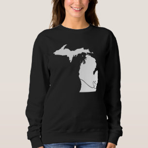 Sudadera El amor de Michigan, el corazón, el estado del hog