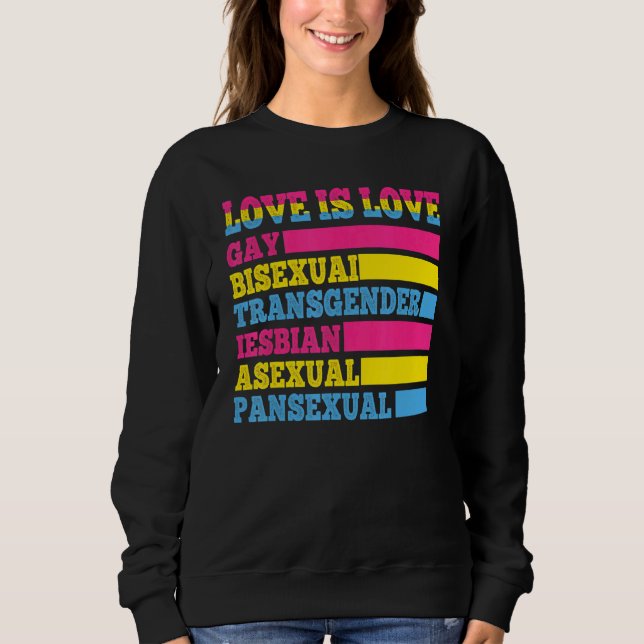 Sudadera El amor es amor Gay Bisexual Transgénero Asexual (Anverso)
