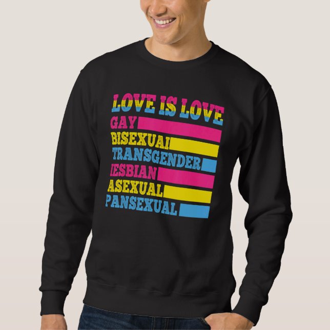Sudadera El amor es amor Gay Bisexual Transgénero Asexual (Anverso)
