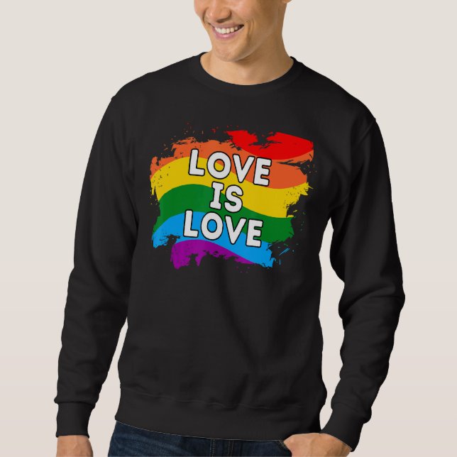 Sudadera El Amor Es Amor Lgbt Lgbtq Lgbtqia Rainbo (Anverso)
