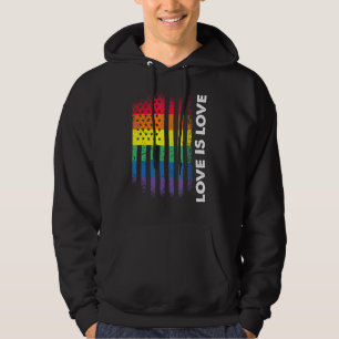 Sudadera El Amor Es La Bandera Estadounidense Rainbow Gay L