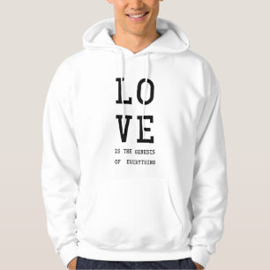 Sudadera El amor es la génesis de todo /letras negras H
