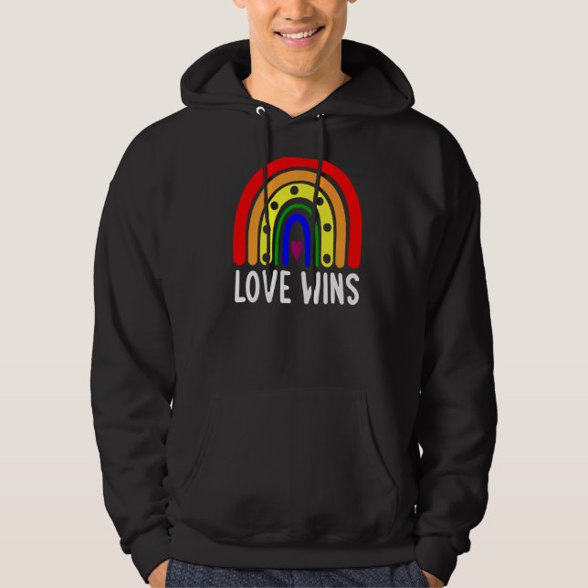 Sudadera El amor gana la señal de paz del arcoiris del boho (Anverso)