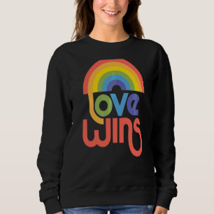Sudadera El amor gana la tipografía del arco iris