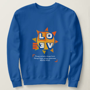 Sudadera EL AMOR NUNCA FALLA   1 Corintios 13   AZUL elegan