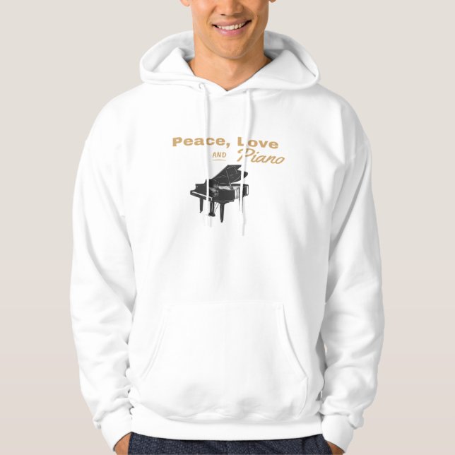 Sudadera El amor por la paz y el piano gran pianista (Anverso)
