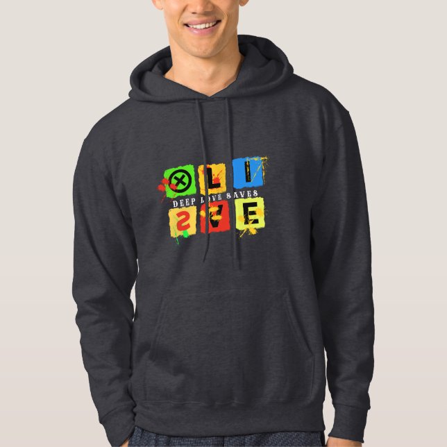 SUDADERA EL AMOR PROFUNDO AHORRA VIDAS (Anverso)