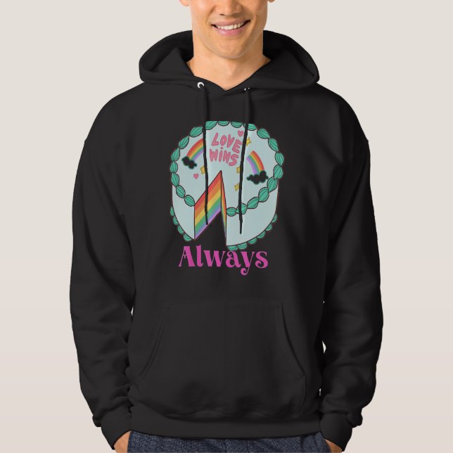 Sudadera El Amor Siempre Gana El Orgullo Lgbt Arcoiris Con  (Anverso)
