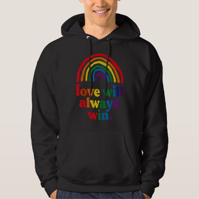 Sudadera El amor siempre ganará el orgullo Rainbow Kid Chil (Anverso)