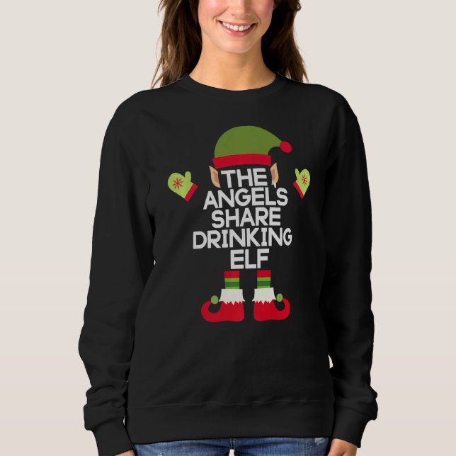 Sudadera El Angel's Share Drinking Santa Funny Bourbon Chr (Anverso)