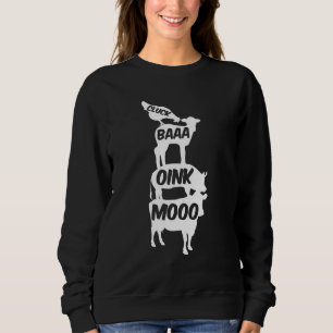 Sudadera El animal de la granja lechera de cerdo de pollo s