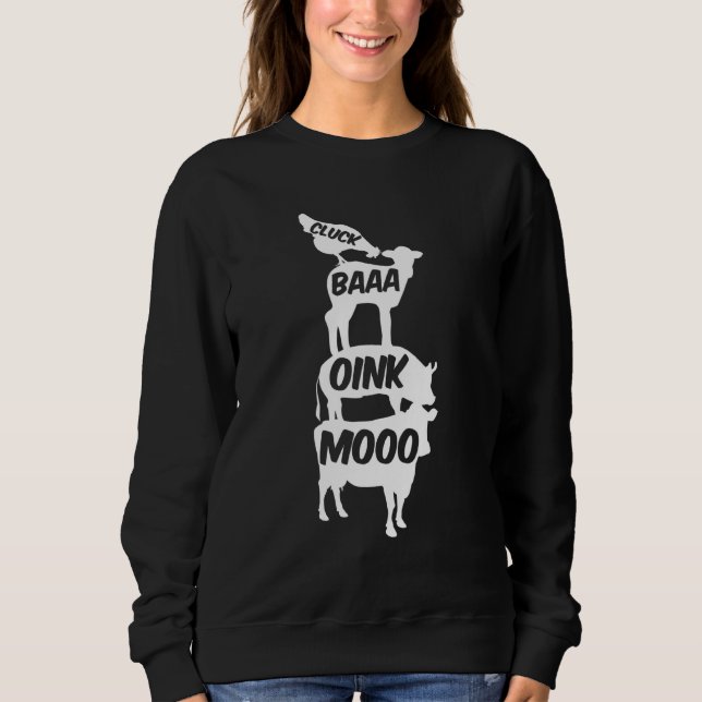 Sudadera El animal de la granja lechera de cerdo de pollo s (Anverso)
