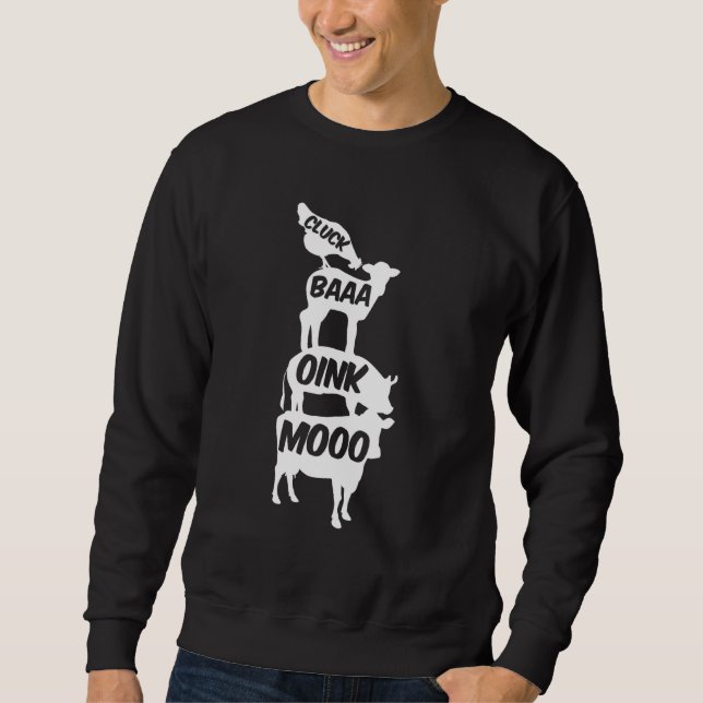 Sudadera El animal de la granja lechera de cerdo de pollo s (Anverso)