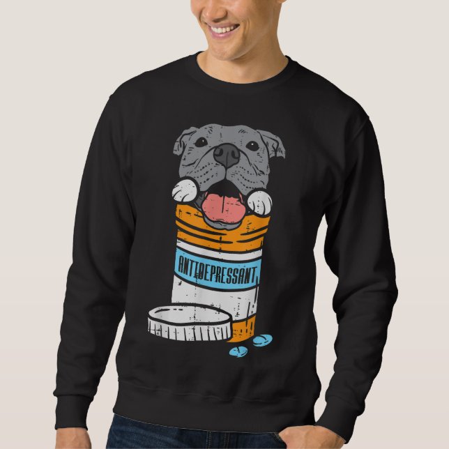 Sudadera El antidepresivo Pitbull Funny Pitties Perro Lover (Anverso)