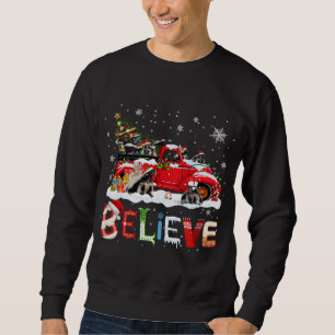 Sudadera El árbol de navidad del camión rojo de los zorrill