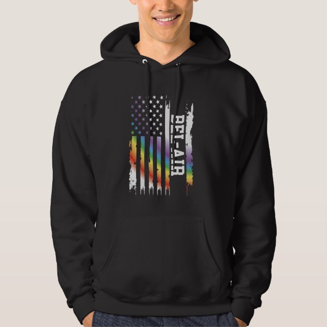 Sudadera El arcoiris con bandera de los EE.UU. con problema (Anverso)