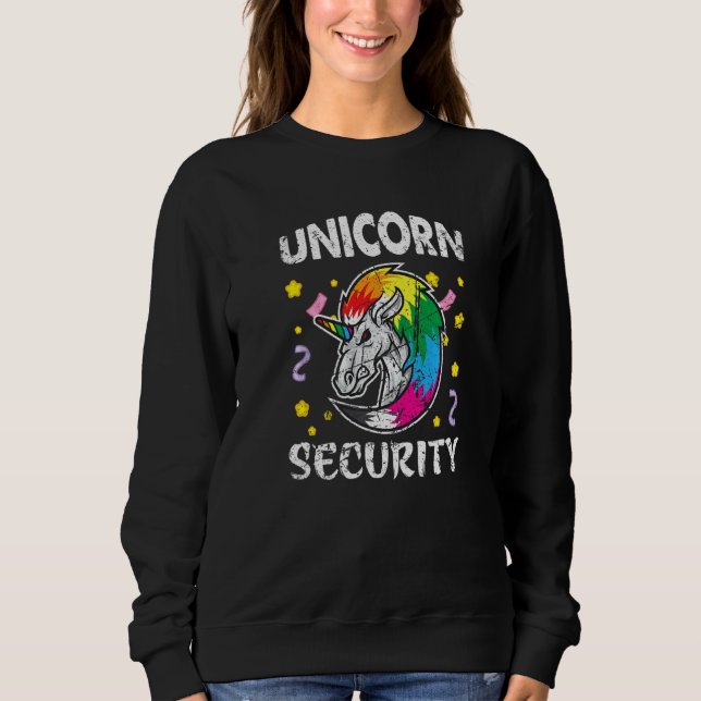 Sudadera El arcoiris de seguridad de unicornio con cosecha  (Anverso)