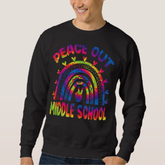 Sudadera El Arcoiris Del Día De La Escuela Media Peace Out