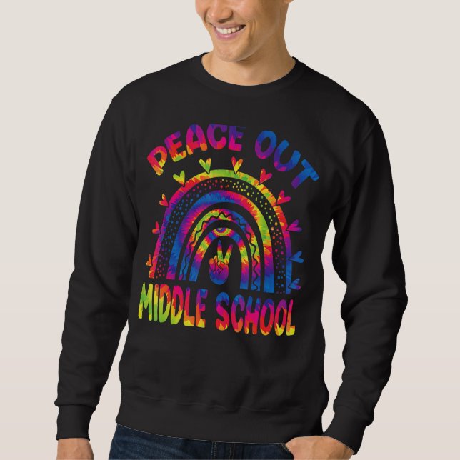 Sudadera El Arcoiris Del Día De La Escuela Media Peace Out (Anverso)