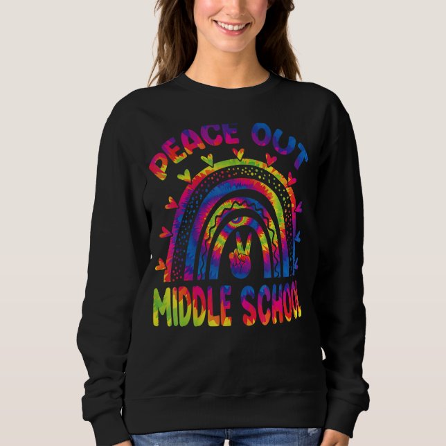 Sudadera El Arcoiris Del Día De La Escuela Media Peace Out (Anverso)
