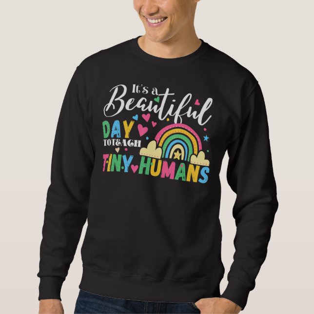 Sudadera El arcoiris del profesor es un bello día para ense (Anverso)