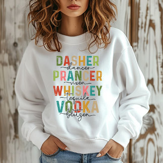 Sudadera El arcoiris divertido de renos y alcoholes navidad