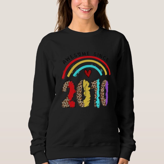 Sudadera El arcoiris impresionante desde 2010 es mi cumplea (Anverso)