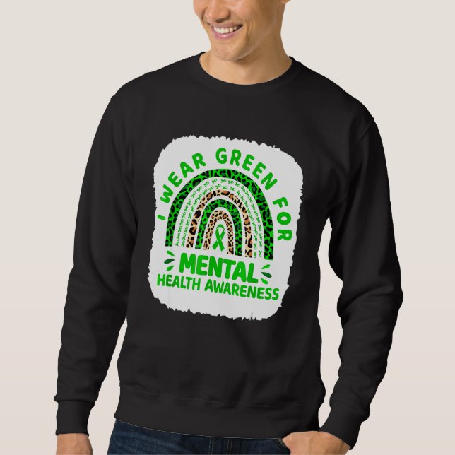 Sudadera El Arcoiris Leopardo Que Uso Verde Para La Salud M (Anverso)