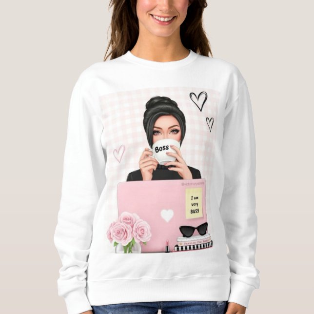 Sudadera El área de trabajo de la señora jefa (Anverso)