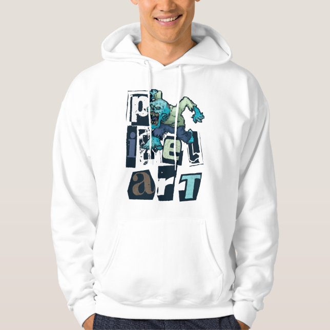 Sudadera El arte de los píxeles y el monstruo (Anverso)
