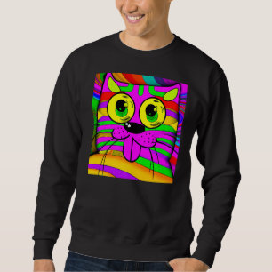 Sudadera El arte humorístico del gato meow kitty retrato li