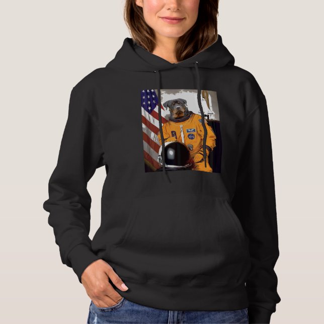 Sudadera El astronauta de Rottweiler se enorgullece de ser  (Anverso)