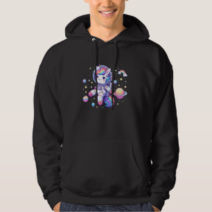 Sudadera El astronauta unicornio flota en un espacio colori